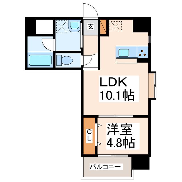 サムティ熊本駅南(1LDK/7階)の間取り写真