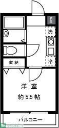 ホームズ尾山台(1K/1階)の間取り写真
