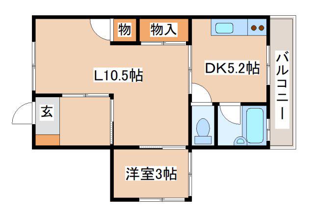 YOSHIHARAハイツ(1LDK/2階)の間取り写真