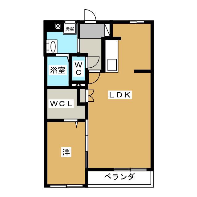 カーサヴィオレット(1LDK/2階)の間取り写真