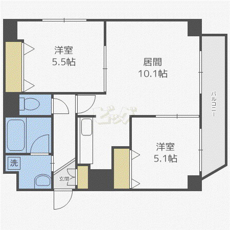 SーFORT札幌元町(2LDK/4階)の間取り写真
