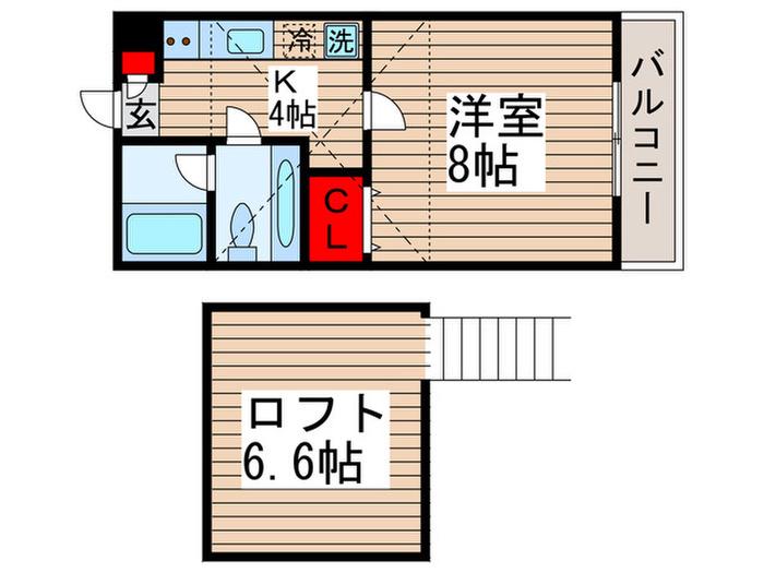 サンヴィアーレ松飛台(1K/1階)の間取り写真