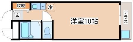 ユーハイツ(ワンルーム/2階)の間取り写真