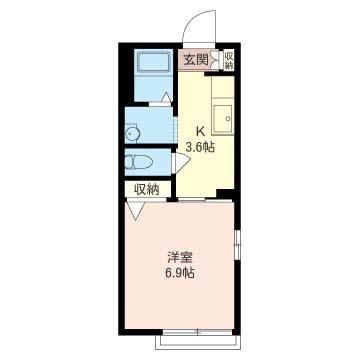 BONHEUR愛宕JKL(1K/1階)の間取り写真