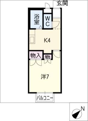 DEAR COURT A棟(1K/2階)の間取り写真