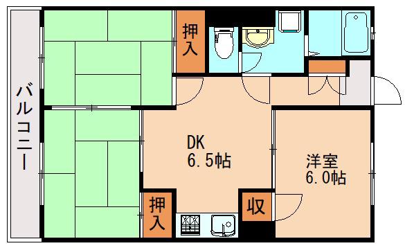 コーポヒワヅル(3DK/5階)の間取り写真