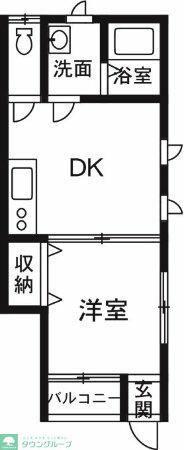 アンディーハウス宮子(1DK/1階)の間取り写真