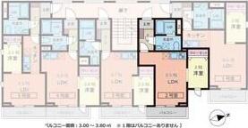 CRESCENT 台原(1LDK/3階)の間取り写真