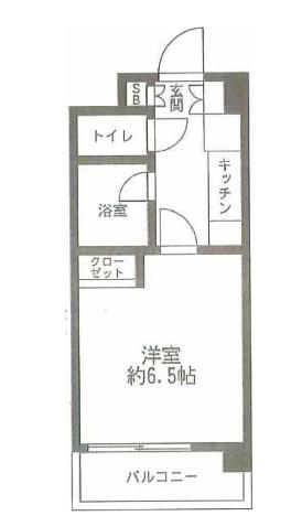 悠々コート西蒲田(1K/2階)の間取り写真