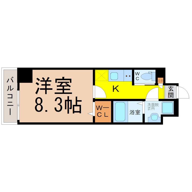 S-FORT堀田通(1K/7階)の間取り写真