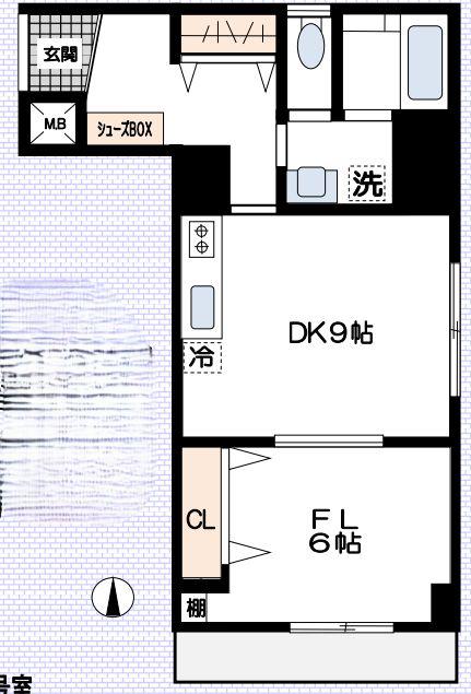 TK青葉台(1DK/3階)の間取り写真