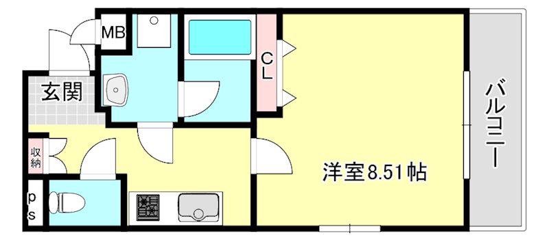 コテージ下之郷(1K/2階)の間取り写真