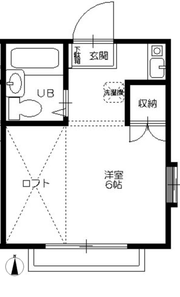 ポプラ館(1K/2階)の間取り写真