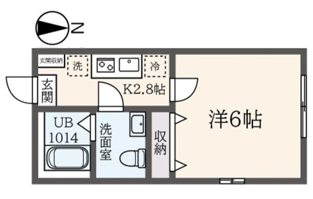 BEACHLAGOON栗木1丁目(1K/1階)の間取り写真