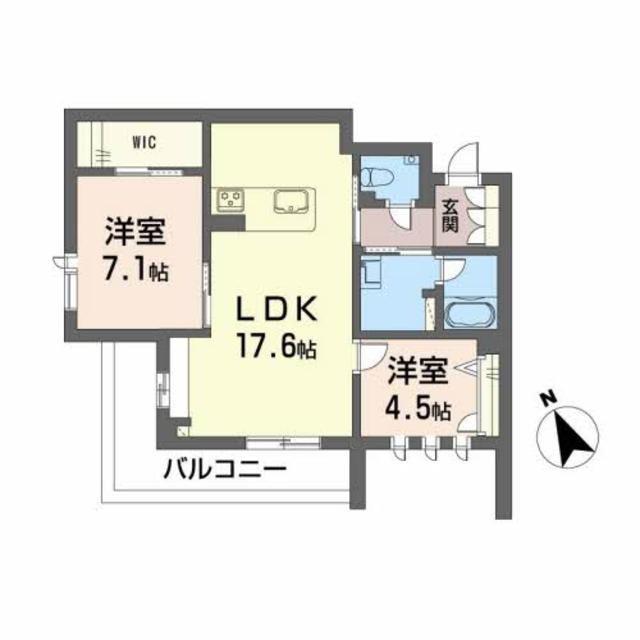 さくらガーデン出水(2LDK/2階)の間取り写真