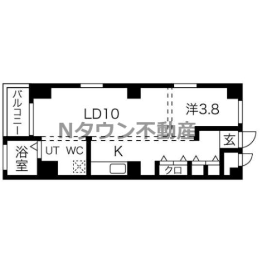 ドミール長者町(ワンルーム/7階)の間取り写真