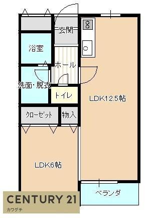 メゾンプレジール(1LDK/2階)の間取り写真