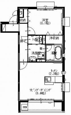 フォーリア(1LDK/2階)の間取り写真