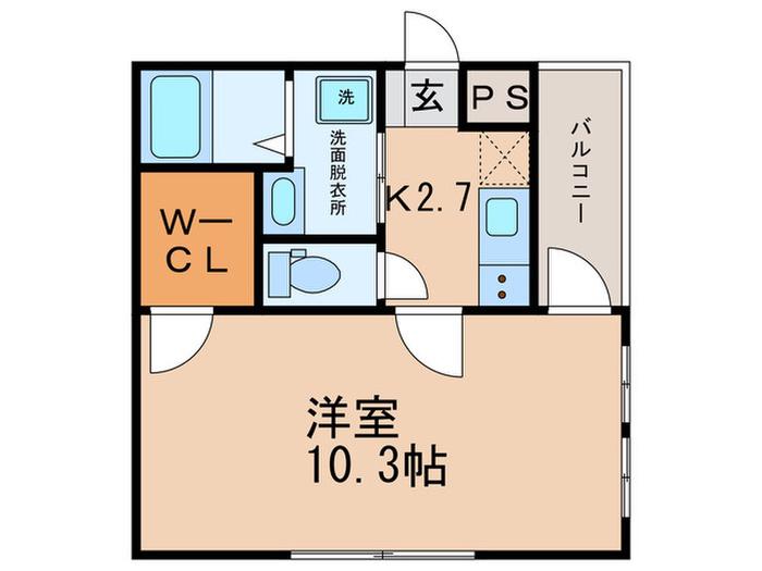 フジパレス立花町II番館(1K/3階)の間取り写真