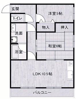 シティーコート西明石(2LDK/1階)の間取り写真