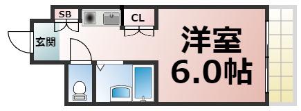 エムロード玉造(ワンルーム/10階)の間取り写真