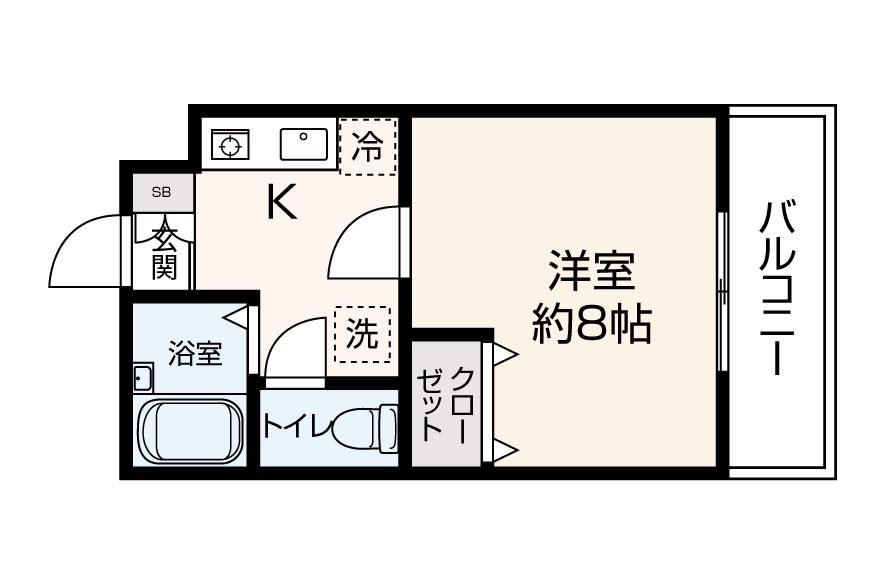 アコルデ芦花(1K/2階)の間取り写真