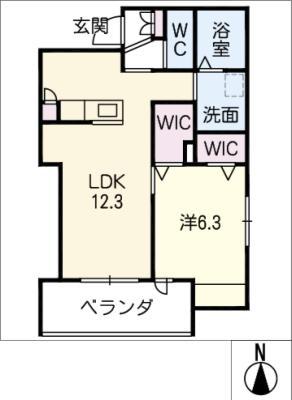 メゾン ド プラロッシュ(1LDK/2階)の間取り写真