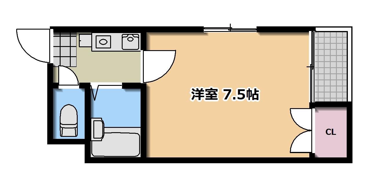 アークハウスII(1K/4階)の間取り写真
