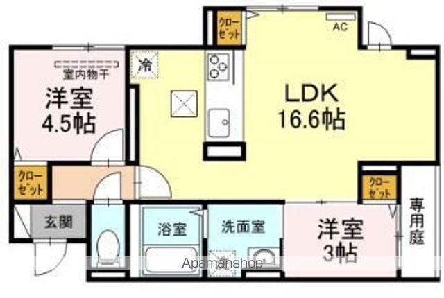 ガーデンコート武町(2LDK/1階)の間取り写真