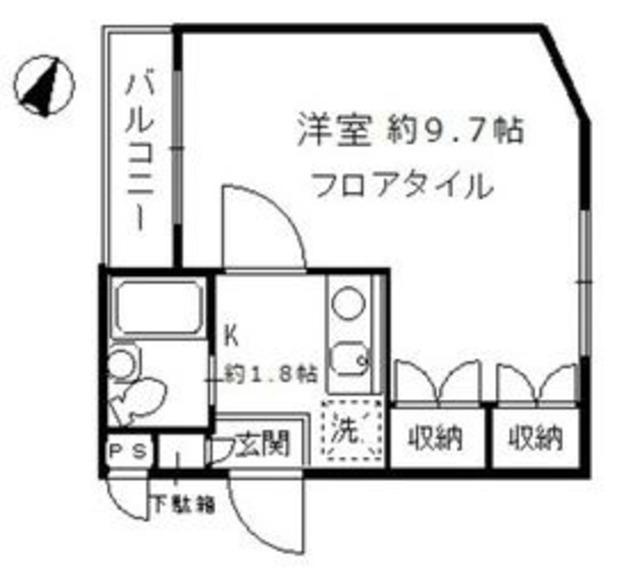 エクセレント中井(1K/1階)の間取り写真