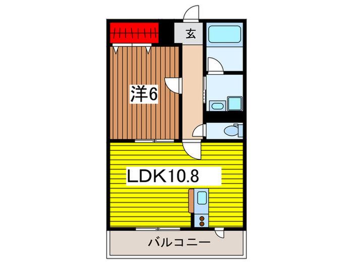 サンフレックス(1LDK/1階)の間取り写真