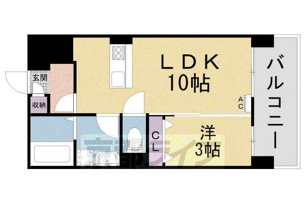 セントラルコート(1LDK/4階)の間取り写真