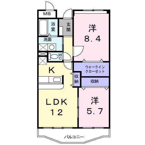 レッドリバーズ(2LDK/1階)の間取り写真