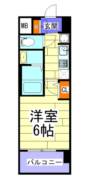 エステムコート難波ウエスト-SIDEVIIグローブ(1K/6階)の間取り写真