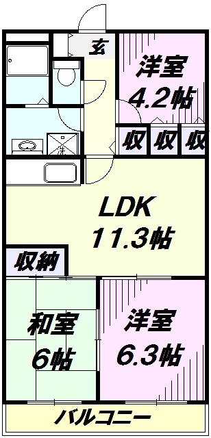 アスティーロイヤル(3LDK/5階)の間取り写真