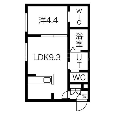 クレイス澄川(1LDK/4階)の間取り写真