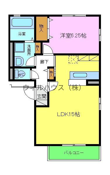 リビングタウンなかもずA棟(1LDK/3階)の間取り写真
