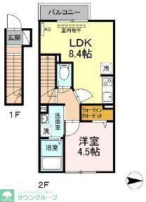 アンジュール西落合(1LDK/2階)の間取り写真