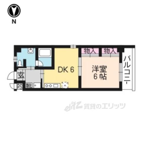 スタンザ桂(1DK/2階)の間取り写真
