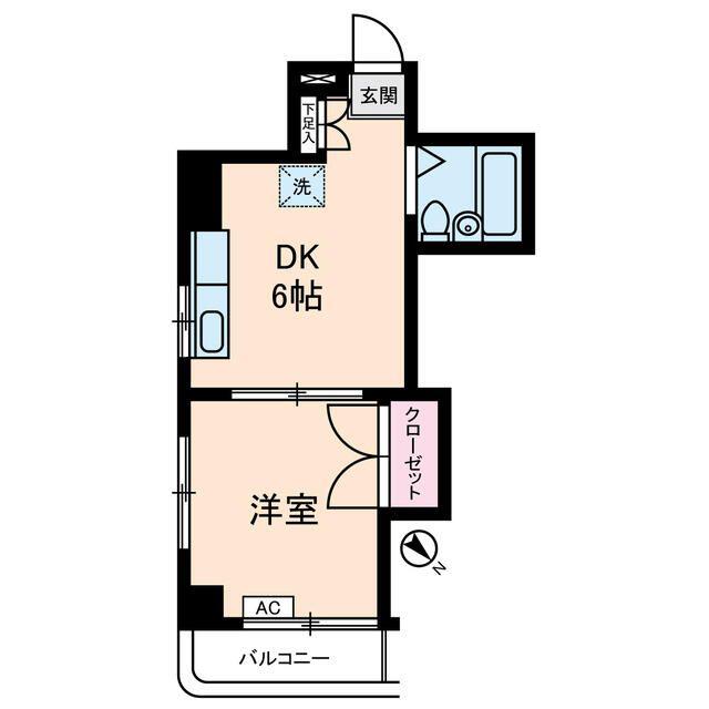 メゾン丸十(1DK/8階)の間取り写真