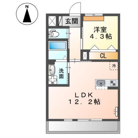 サンプレイス(1LDK/2階)の間取り写真