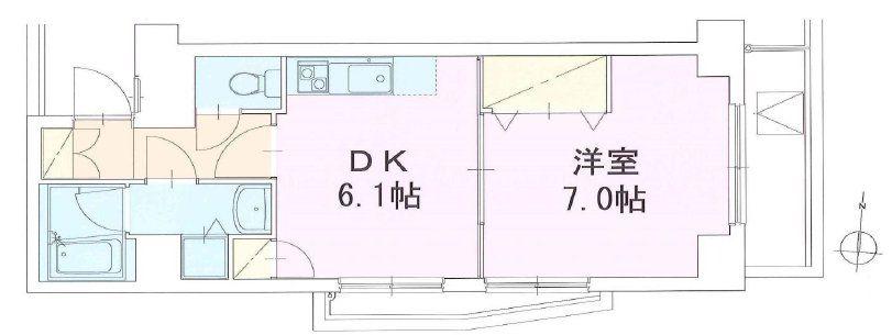 秀和第2日暮里レジデンス(1DK/2階)の間取り写真