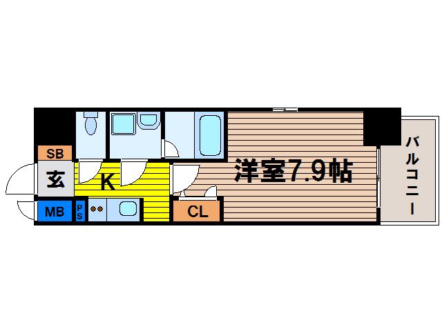 アーバネックス大阪城ウエスト(1K/3階)の間取り写真