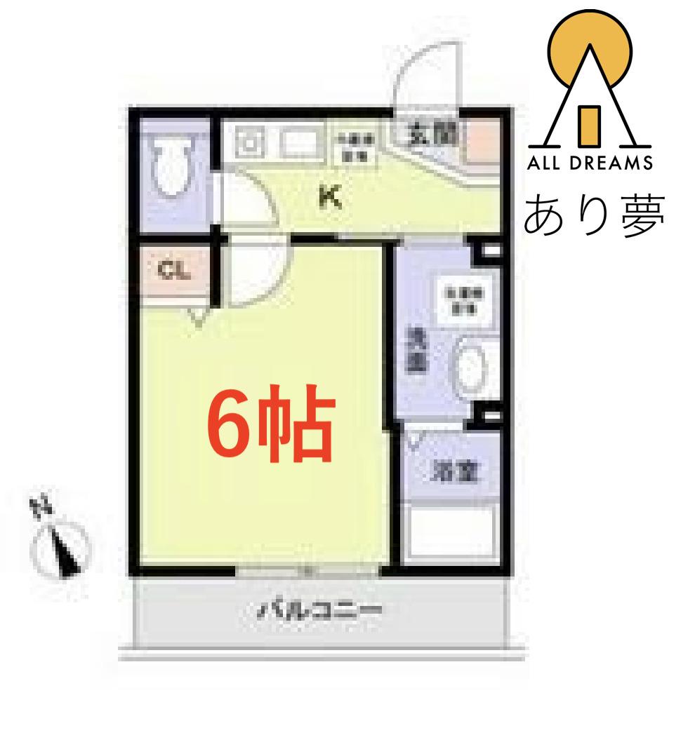 シエル弘明寺(1K/2階)の間取り写真