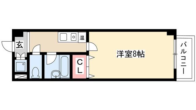 ジュネス藤森(1K/4階)の間取り写真