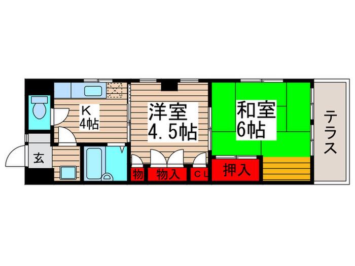 第二今井ビル(2K/3階)の間取り写真