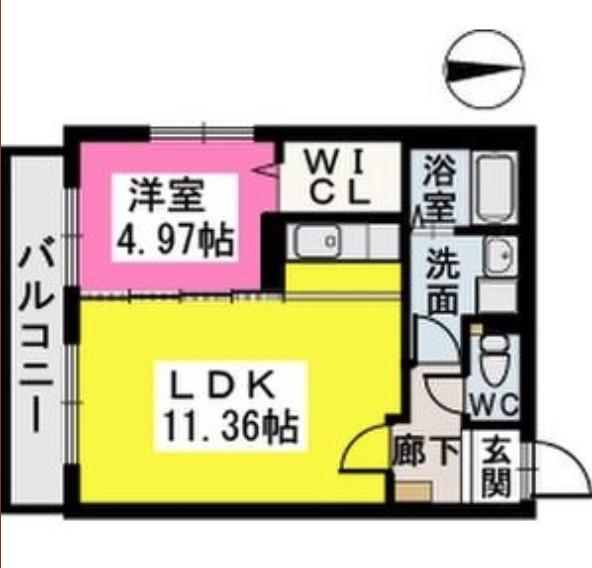 グランドゥールステラ(1LDK/2階)の間取り写真