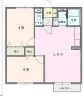 フォレストパークII(2LDK/2階)の間取り写真