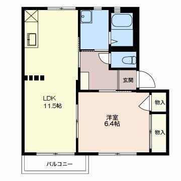 エクレール塩原B(1LDK/1階)の間取り写真