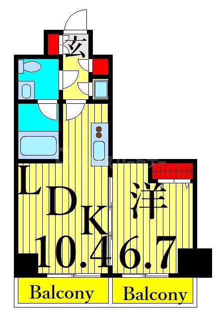 カーサヴェント南千住(1LDK/9階)の間取り写真
